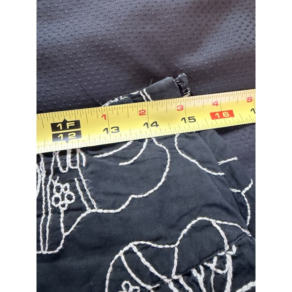 Chicos 1 Black & White Embroidered Floral Cotton Skirt~M-8~ Short Flair Flirty - Picture 9 of 12